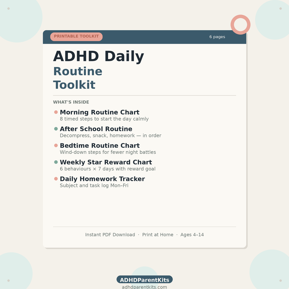 ADHD Daily Routine Toolkit — Printable Charts for Kids