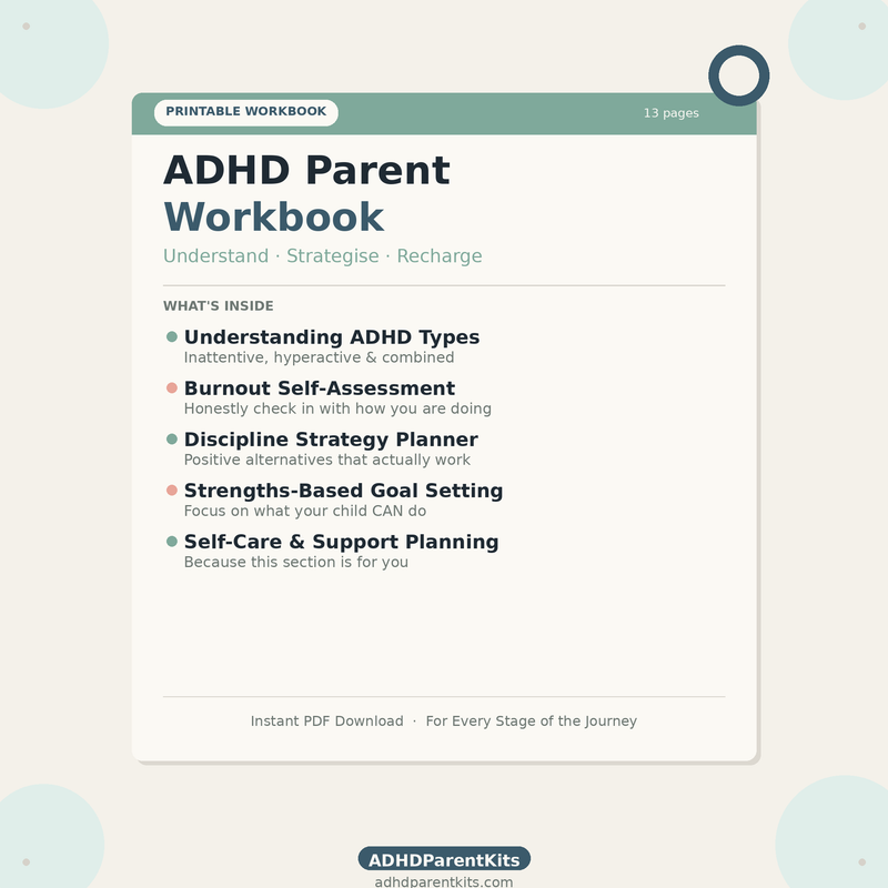 ADHD Parent Workbook — Printable Guide to Raising a Child with ADHD