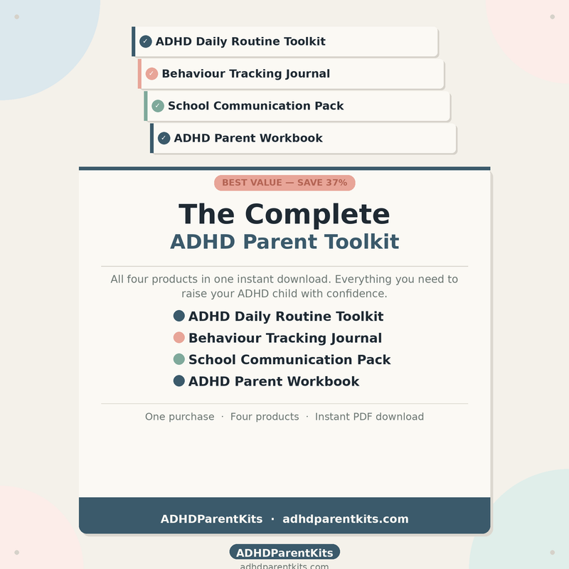 The Complete ADHD Parent Toolkit — Bundle of 4 Printable Products